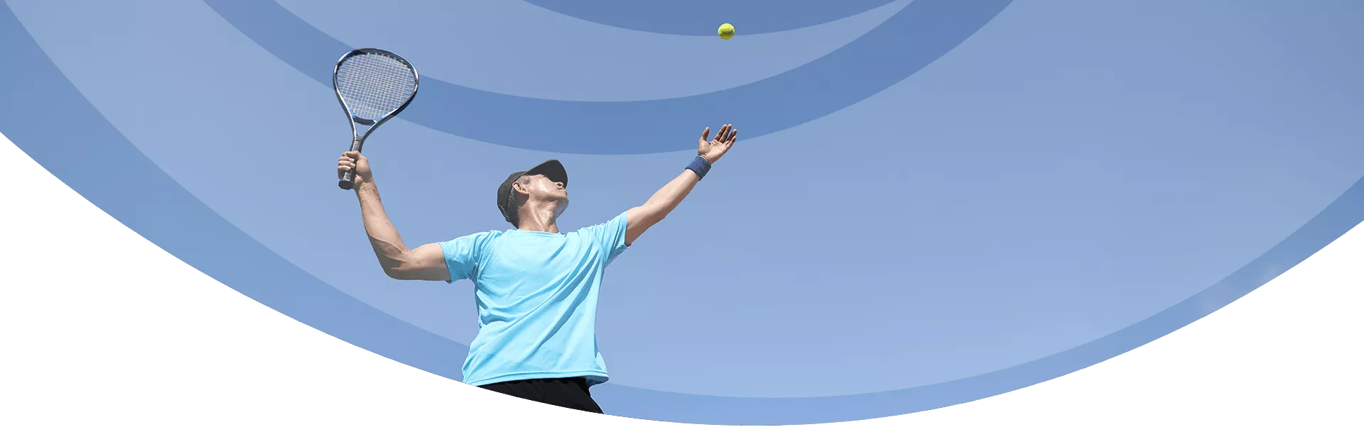 man serving tennis